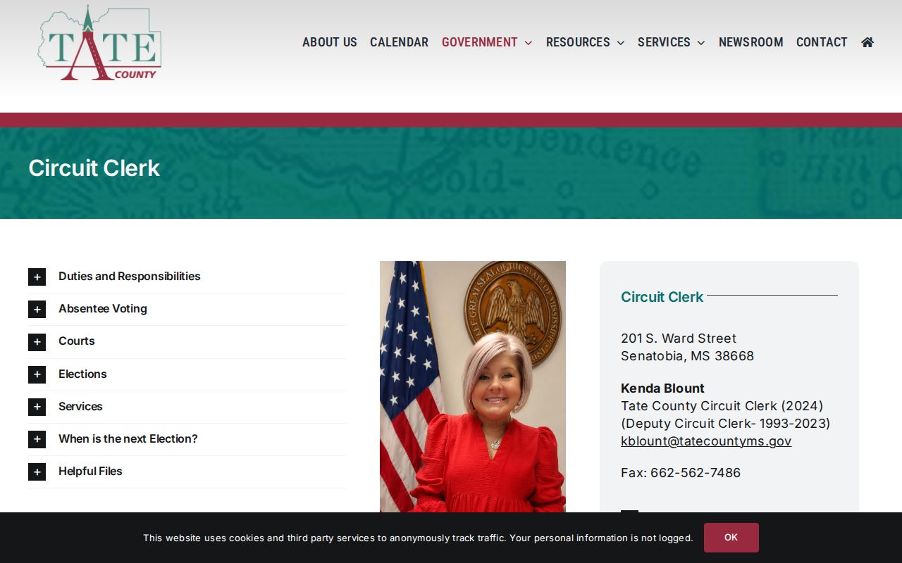 Tate County criminal docket Circuit Clerk official page